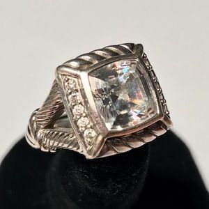 “SOLD” JUDITH RIPKA SQUARE CUT DIAMONIQUE RING